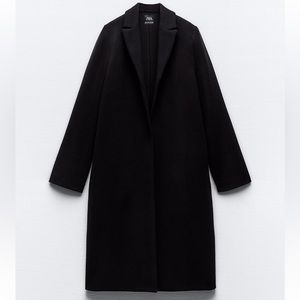Zara felt texture black coat
